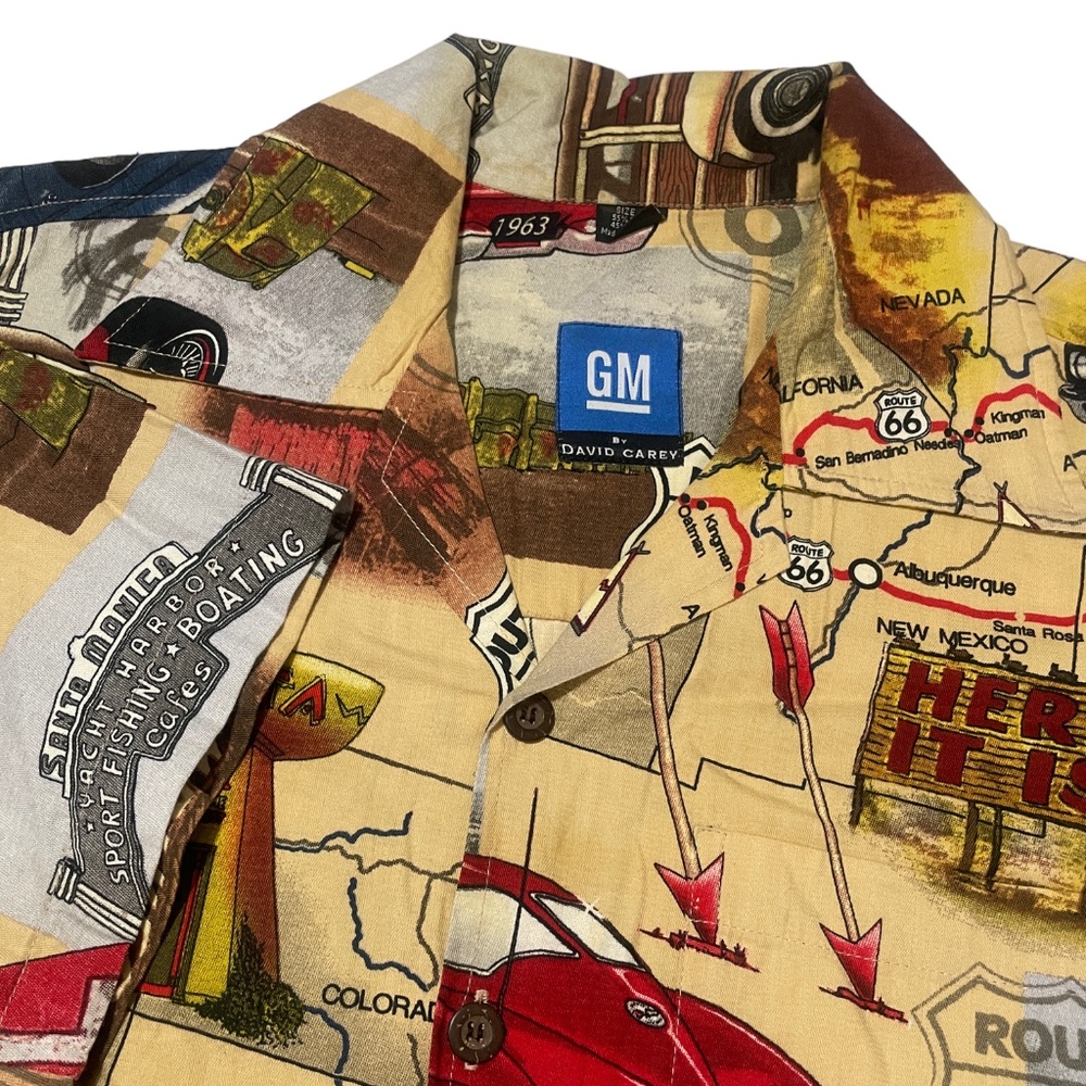 GM Route 66 Medium‎ By David Carey Short sleeve Button Down Cotton/Rayon